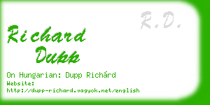 richard dupp business card